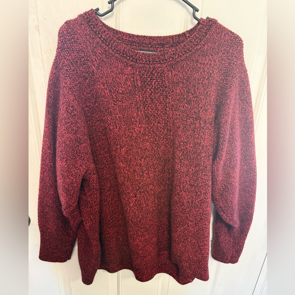 Plus Size Women's Red Knit Sweater